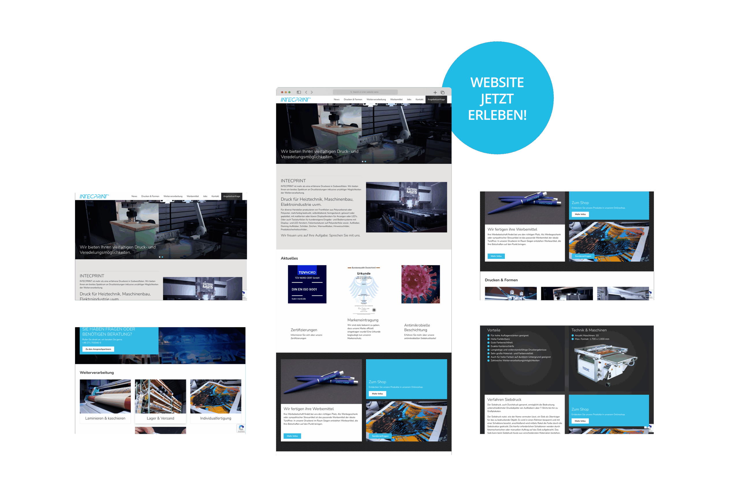 INTECPRINT &ndash; Webdesign Siegen: Website & Screendesign von der Digitalagentur hype.media