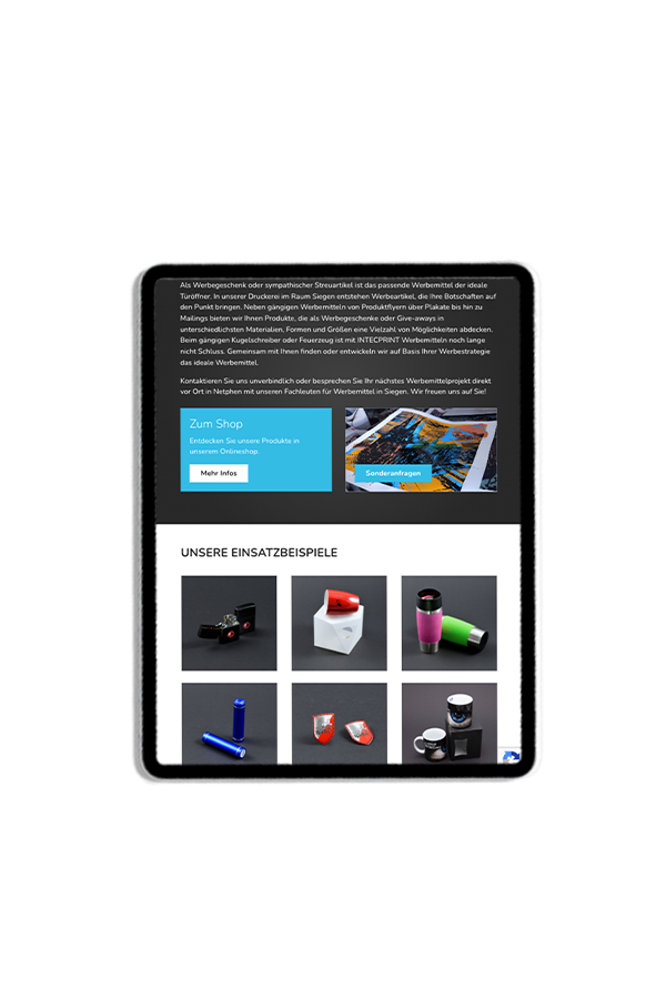 INTECPRINT &ndash; Designbeispiel aus dem Projekt der Agentur hype.media