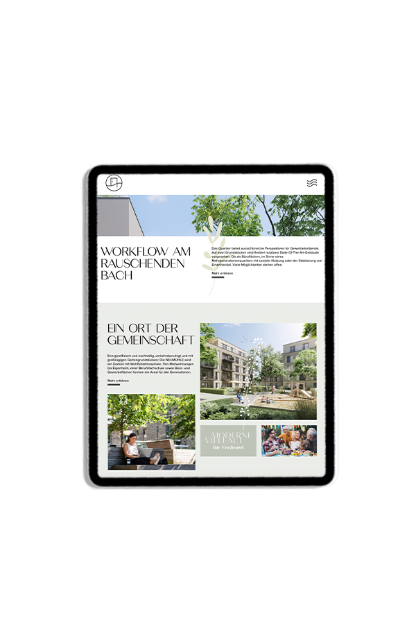 Neumühle &ndash; Designbeispiel aus dem Projekt der Agentur hype.media